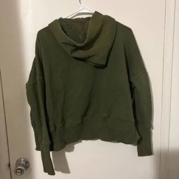 Mad Fabriq Olive Green Button-Up Hoodie Sweatshirt – Approx. M/L - Picture 5 of 5